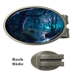 Path Forest Wood Light Night Money Clips (oval) 