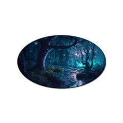 Path Forest Wood Light Night Sticker (oval) by Jancukart