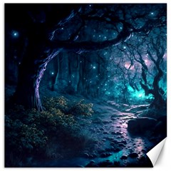 Path Forest Wood Light Night Canvas 20  X 20  by Jancukart