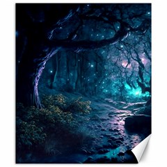 Path Forest Wood Light Night Canvas 20  X 24 