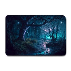 Path Forest Wood Light Night Small Doormat by Jancukart