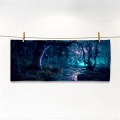 Path Forest Wood Light Night Hand Towel