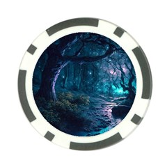 Path Forest Wood Light Night Poker Chip Card Guard (10 Pack) by Jancukart