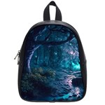 Path Forest Wood Light Night School Bag (Small) Front