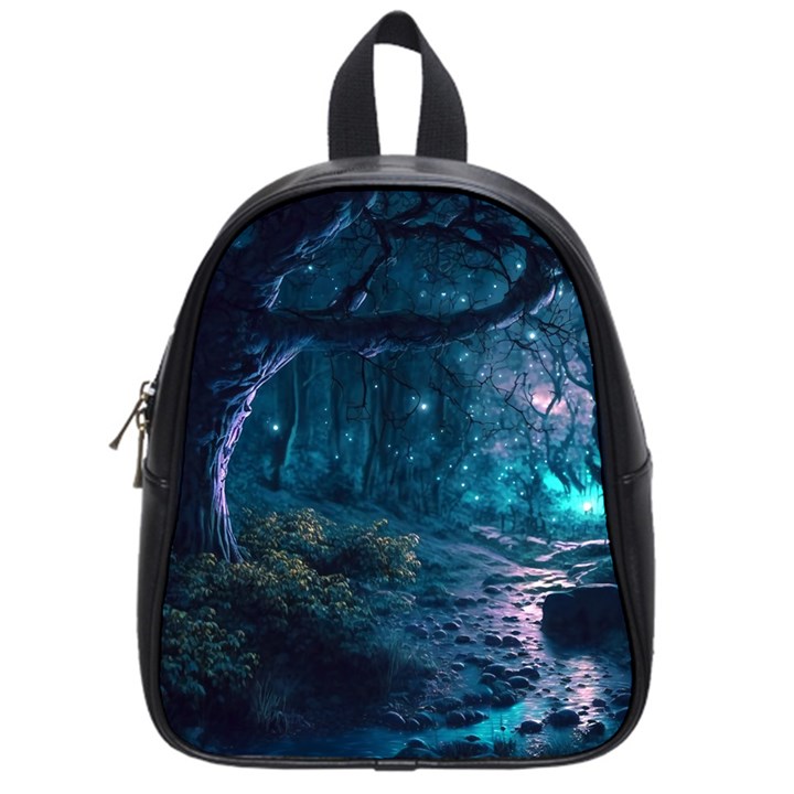 Path Forest Wood Light Night School Bag (Small)