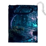 Path Forest Wood Light Night Drawstring Pouch (5XL) Front