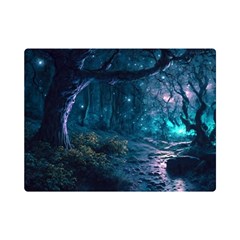 Path Forest Wood Light Night Premium Plush Fleece Blanket (mini) by Jancukart