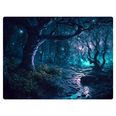 Path Forest Wood Light Night Premium Plush Fleece Blanket (extra Small) by Jancukart