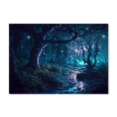 Path Forest Wood Light Night Crystal Sticker (a4) by Jancukart