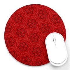 Floral Pattern Background Flowers Round Mousepad