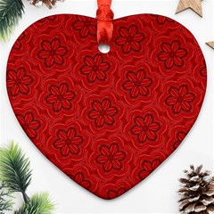 Floral Pattern Background Flowers Ornament (heart)