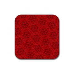 Floral Pattern Background Flowers Rubber Coaster (square)