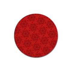 Floral Pattern Background Flowers Magnet 3  (round)