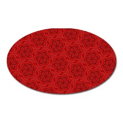 Floral Pattern Background Flowers Oval Magnet