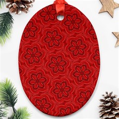 Floral Pattern Background Flowers Oval Ornament (two Sides)