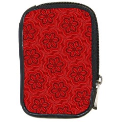 Floral Pattern Background Flowers Compact Camera Leather Case