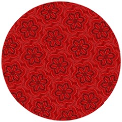 Floral Pattern Background Flowers Wooden Puzzle Round by Jancukart