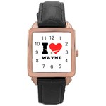 I love wayne Rose Gold Leather Watch  Front