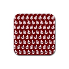 Ladybug Vector Geometric Tile Pattern Rubber Coaster (square) by GardenOfOphir