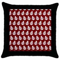 Ladybug Vector Geometric Tile Pattern Throw Pillow Case (black) by GardenOfOphir