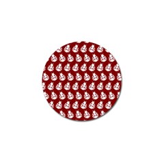 Ladybug Vector Geometric Tile Pattern Golf Ball Marker (4 Pack) by GardenOfOphir