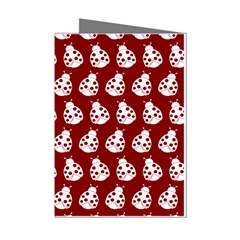 Ladybug Vector Geometric Tile Pattern Mini Greeting Cards (pkg Of 8) by GardenOfOphir