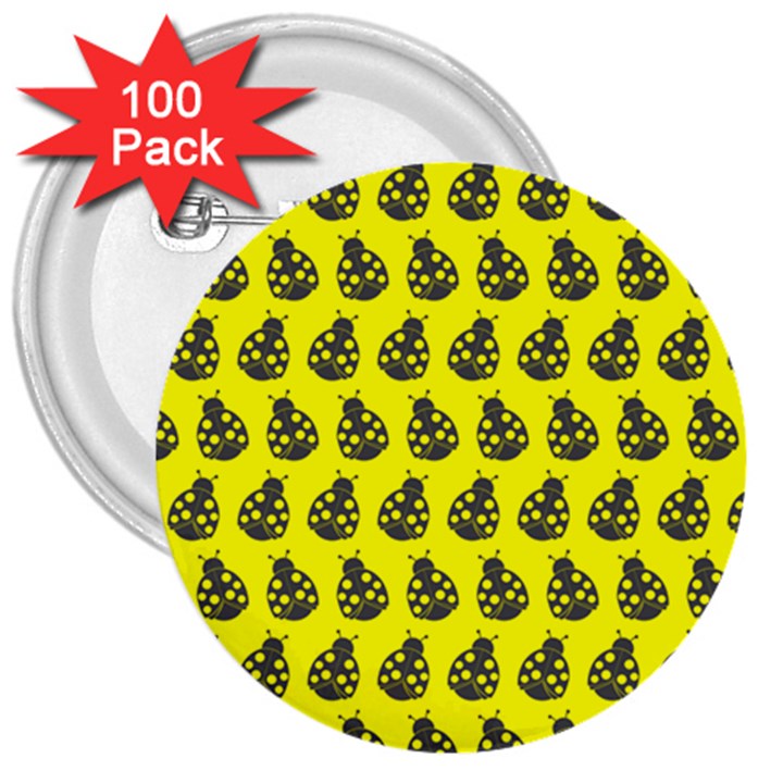 Ladybug Vector Geometric Tile Pattern 3  Buttons (100 pack) 