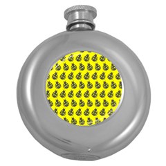 Ladybug Vector Geometric Tile Pattern Round Hip Flask (5 Oz) by GardenOfOphir