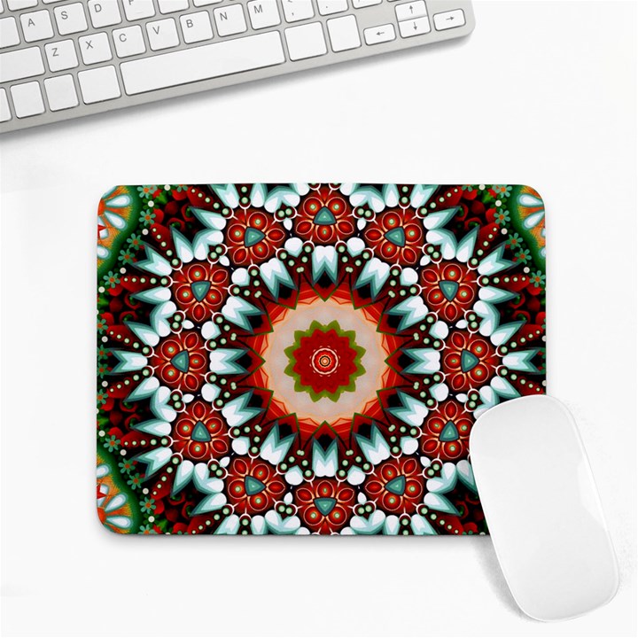 Kaleidoscope Floral Pattern Rosette Small Mousepad