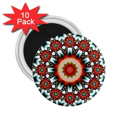 Kaleidoscope Floral Pattern Rosette 2 25  Magnets (10 Pack) 