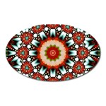 Kaleidoscope Floral Pattern Rosette Oval Magnet Front