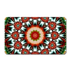 Kaleidoscope Floral Pattern Rosette Magnet (rectangular)