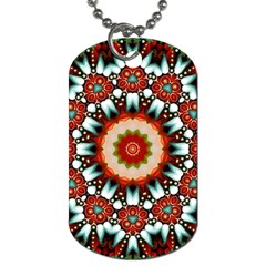 Kaleidoscope Floral Pattern Rosette Dog Tag (two Sides)