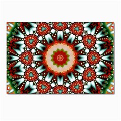 Kaleidoscope Floral Pattern Rosette Postcard 4 x 6  (pkg Of 10) by Jancukart