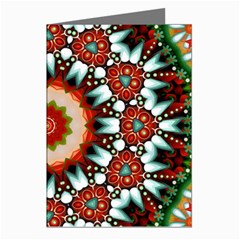 Kaleidoscope Floral Pattern Rosette Greeting Cards (pkg Of 8) by Jancukart