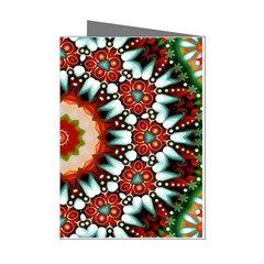 Kaleidoscope Floral Pattern Rosette Mini Greeting Cards (pkg Of 8) by Jancukart