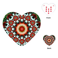 Kaleidoscope Floral Pattern Rosette Playing Cards Single Design (heart)