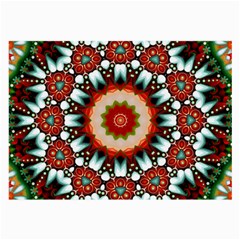 Kaleidoscope Floral Pattern Rosette Large Glasses Cloth (2 Sides)