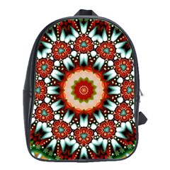 Kaleidoscope Floral Pattern Rosette School Bag (large) by Jancukart