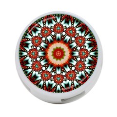 Kaleidoscope Floral Pattern Rosette 4-port Usb Hub (two Sides)