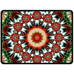 Kaleidoscope Floral Pattern Rosette Fleece Blanket (large)