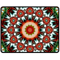 Kaleidoscope Floral Pattern Rosette Fleece Blanket (medium)