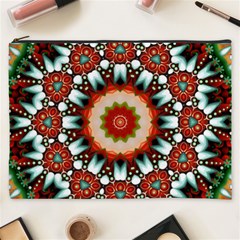 Kaleidoscope Floral Pattern Rosette Cosmetic Bag (xxxl)