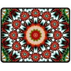 Kaleidoscope Floral Pattern Rosette Two Sides Fleece Blanket (medium)