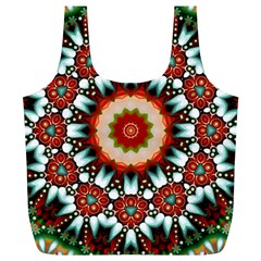 Kaleidoscope Floral Pattern Rosette Full Print Recycle Bag (xl)