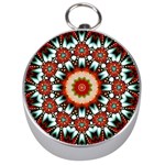 Kaleidoscope Floral Pattern Rosette Silver Compasses Front