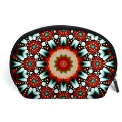 Kaleidoscope Floral Pattern Rosette Accessory Pouch (large)