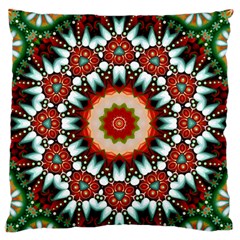 Kaleidoscope Floral Pattern Rosette Large Premium Plush Fleece Cushion Case (one Side)