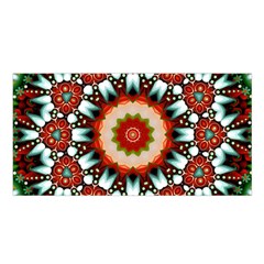 Kaleidoscope Floral Pattern Rosette Satin Shawl 45  X 80 