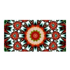 Kaleidoscope Floral Pattern Rosette Satin Wrap 35  X 70 